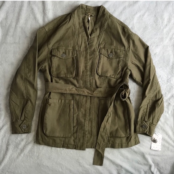 NWT Free People Green Army Style Jacket - Picture 5 of 5